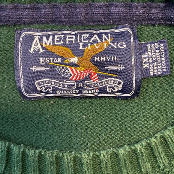 American Living Knit Crewneck Sweater (Size:XXL, Color:Green) - Picture 3 of 3